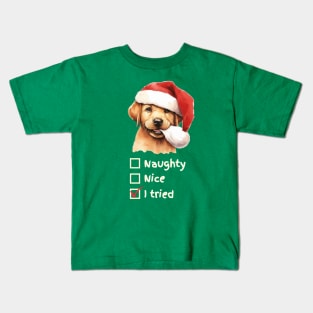 Naughty or Nice Labrador Retriever Pup Kids T-Shirt